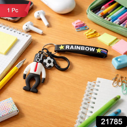 Rainbow Strap Cartoon Football Boy Keychain (1 Pc) by Your Brand