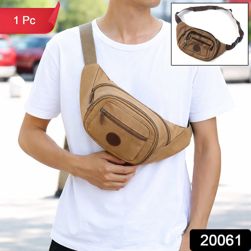 Stylish Canvas Waist Bag for Men & Women (1 Pc) by Your Brand