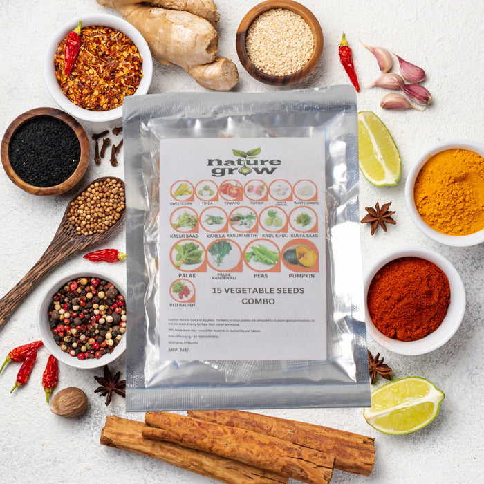15 Varieties of Vegetable Seeds Combo (1 Pkt. / 15 Varieties) by Your Brand