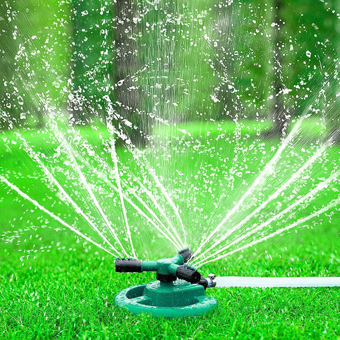 3 Arm 360° Sector Rotating Water Sprinkler Garden Pipe Hose Irrigation Yard by Your Brand