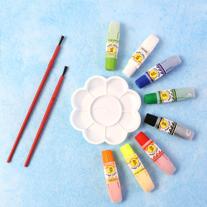 Watercolor Paint Set with 8 Vibrant Colors, Brushes, and Palette by Your Brand