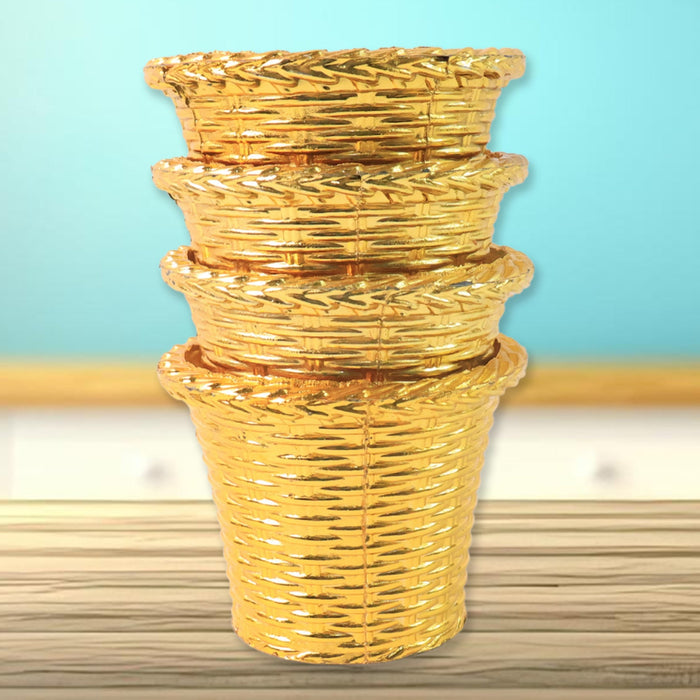 Plastic Flower Valencia (Pot) Home and Outdoor (4 Pc) by Your Brand
