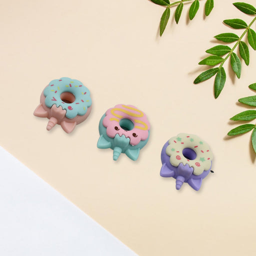 Tree Small Sized Cartoon Themed Non-Toxic Donut Erasers, School Stationery (3pc Set) by Your Brand