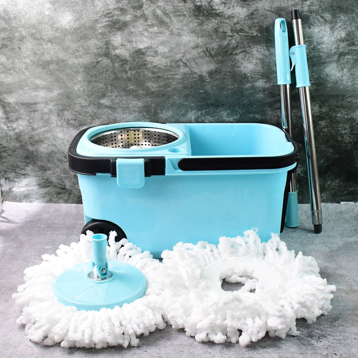 360° Spin Mop with Super Absorbent Microfiber Heads (1 Set) by Your Brand