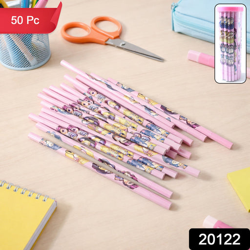 Cartoon Printed Wooden Pencil Set (50 Pc Pack) by Your Brand
