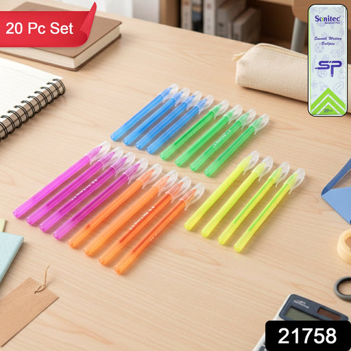 Colorful Pen Set for School, Office & Smooth Daily Writing (20 Pc) by Your Brand
