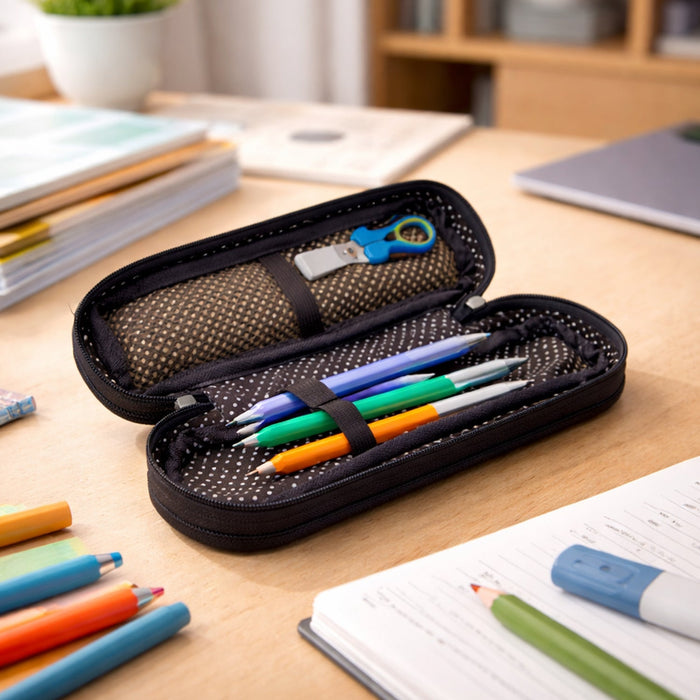 Premium Fabric Zipper Pencil Pouch (1 Pc) by Your Brand