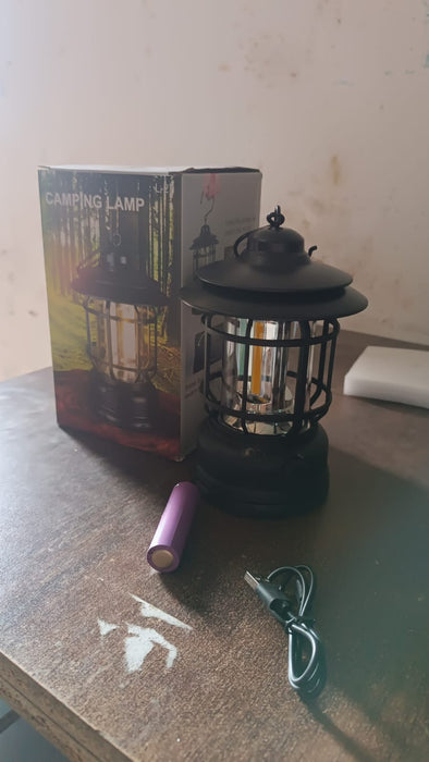 LED Camping Lante Light Retro Style Lighting Battery Type-c Rechargeable (1 Pc) by Your Brand