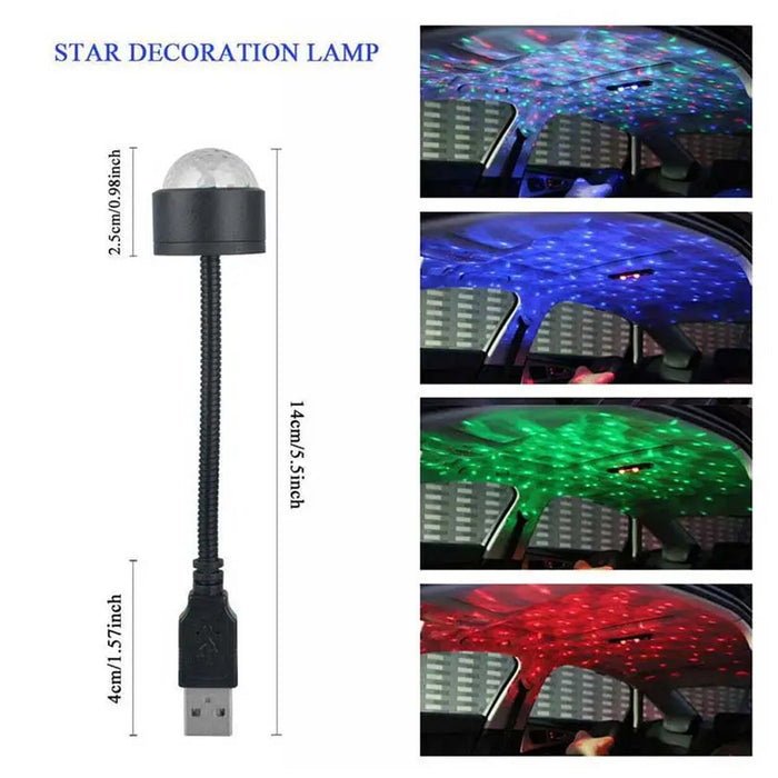 USB Star Projector & Disco Ball Light for Car & Bedroom Decor by Your Brand