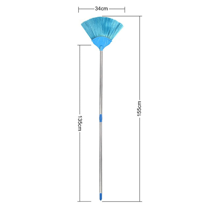 Broom with Long Stainless Steel Rod and Extendable Cobweb Cleaner Stick by Your Brand