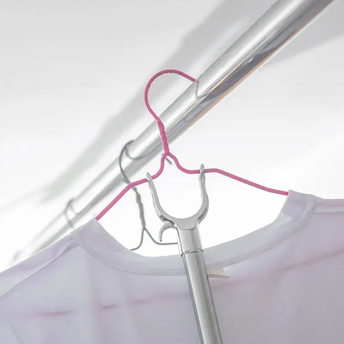 Stainless Steel Telescopic Pole Clothes Hooks Hanger (1 Pc / 155 cm) by Your Brand
