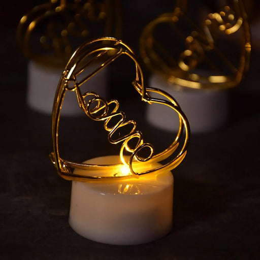Valentine’s Day Special Gift Box - Heart-Shaped Light, Chocolate Box & Golden Flower by Your Brand