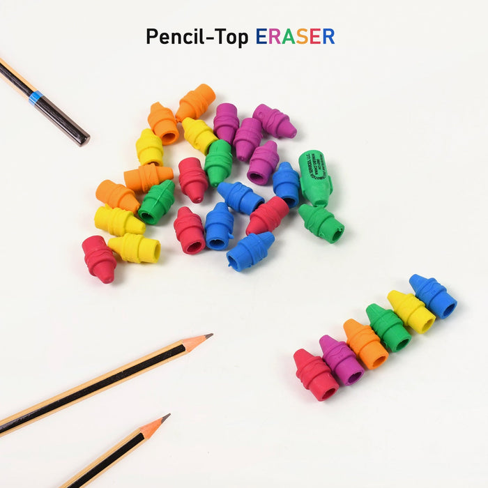 Pencil Top Eraser Rubber Erasers (1 Pc / Mix Color) by Your Brand