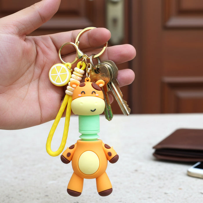 Cute Giraffe Cartoon Keychain (1 Pc) by Your Brand