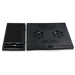 Foldable laptop and tablet stand with phone holder, portable for desk use.