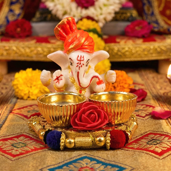 Decorative Lord Ganesha Pooja Thali Set (1 Pc) by Your Brand