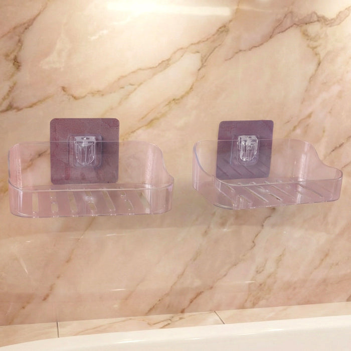 Wall-Mounted Transparent Soap Dish Holder Set by Your Brand