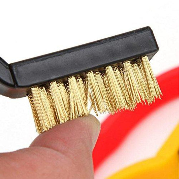 3 Pc Mini Wire Brush Set for cleaning (Brass, Nylon, Stainless Steel Bristles) by Your Brand