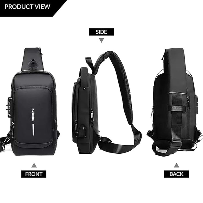 TrendGuard Anti-Theft Crossbody Sling Bag - USB Charging Port by Your Brand