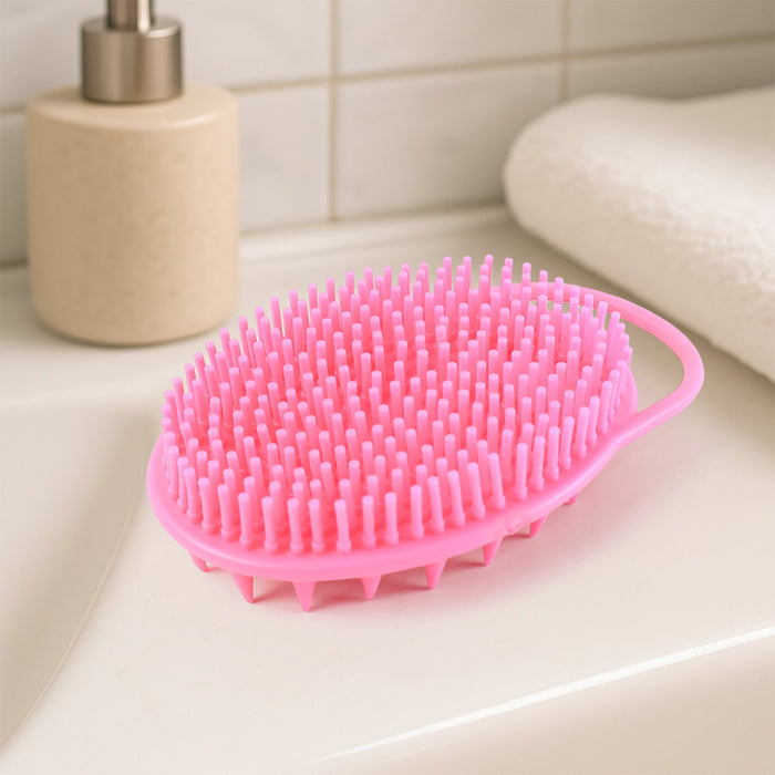 2-in-1 Silicone Soft Bristle Bath Brush by Your Brand