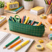 Premium Green Grid Printed Zipper Pencil Pouch Organizer (1 Pc) by Your Brand