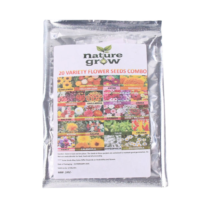Seeds 20 Varieties of Flower Seeds Combo (1 Pkt / 20 Varieties) by Your Brand
