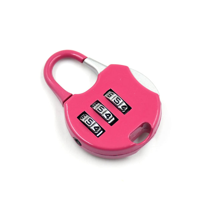3-Digit Travel Combination Lock of Zinc Alloy, Small Safe Combination Padlock Resettable Number Lock Small Colorful Code Locks for Lockers Suitcases Luggage With Safety Lanyard Spring Coil Wire Disc Brake Lock Reminder Cable by Your Brand