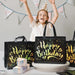 Birthday Gift Bag with Gold Shiny Stars, Reusable Party Gift Bags (1 Pc) by Your Brand