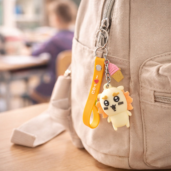 Cute Cartoon Animal Ice Cream Strap Keychain (1 Pc) by Your Brand