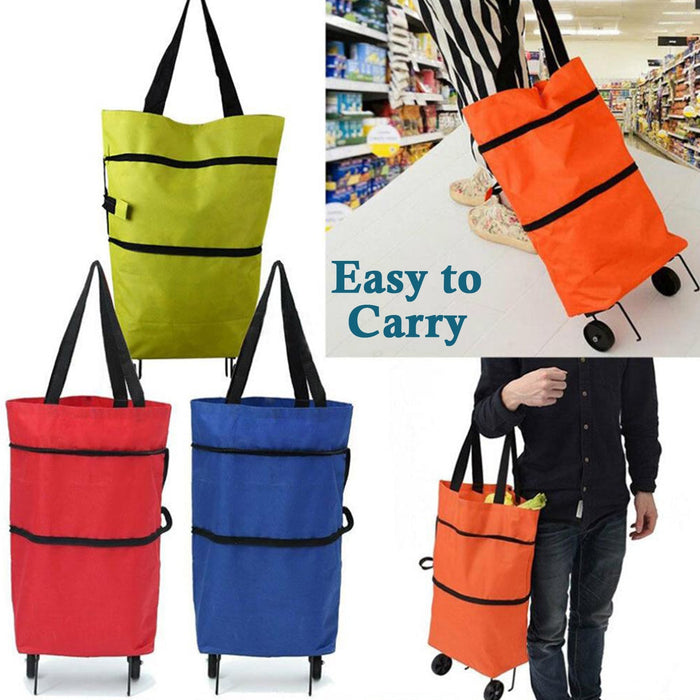 Folding Cart Bags Trolley Shopping Bag For Travel Luggage by Your Brand