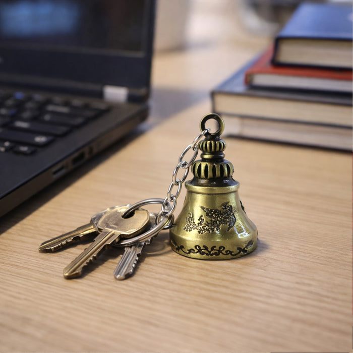 Metal Small Temple Bell Keychain, Motorcycle Bell Keychain (1 Pc / Mix Color) by Your Brand