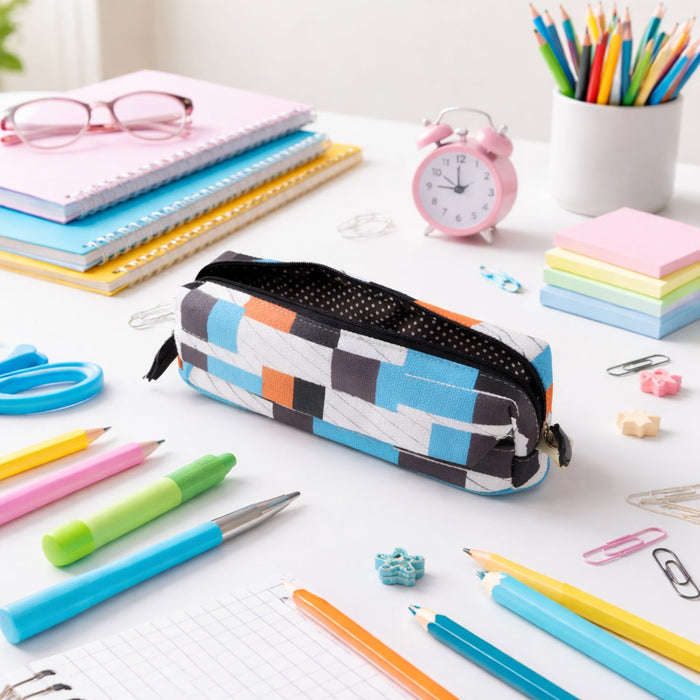 Multipurpose Printed Zipper Pencil Pouch Organizer for Students (1 Pc) by Your Brand