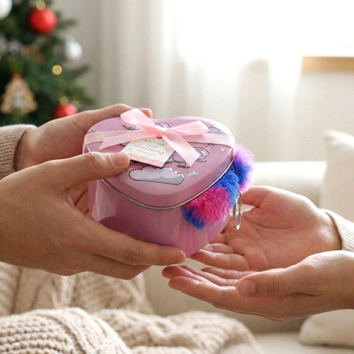 Heart Shape Gift Box & Plush Keychain (2 Pc) by Your Brand