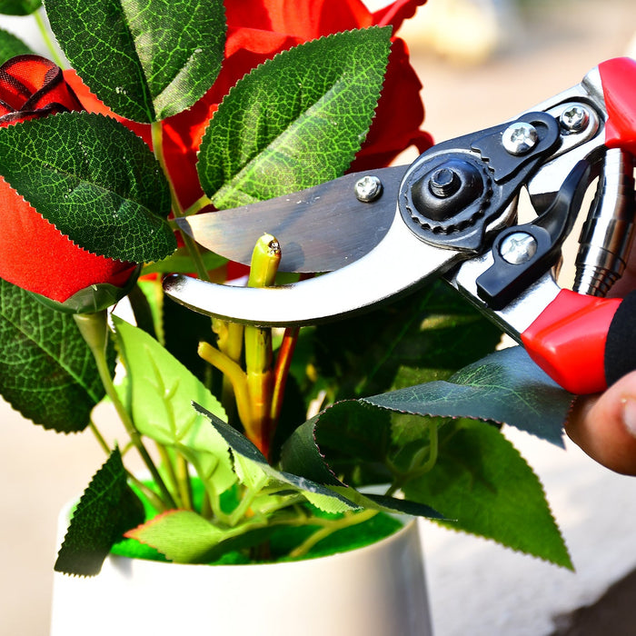 21Cm Red GARDEN SHEARS SHARP CUTTER PRUNERS SCISSOR, PRUNER. by Your Brand