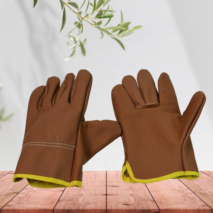 Gloves Gardening Gloves for Men Women Leather Gloves Heavy Duty Gloves (1 Pair) by Your Brand