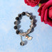Elegant Black & Crystal Beaded Charm Bracelet by Your Brand