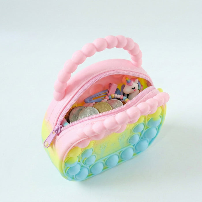 Rainbow Round Silicone Pop It Coin Purse (1 Pc) by Your Brand