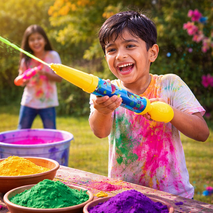 Kids Long Range Plastic Holi Water Shooter Gun Pichkari for Holi Festival (1 Pc) by Your Brand