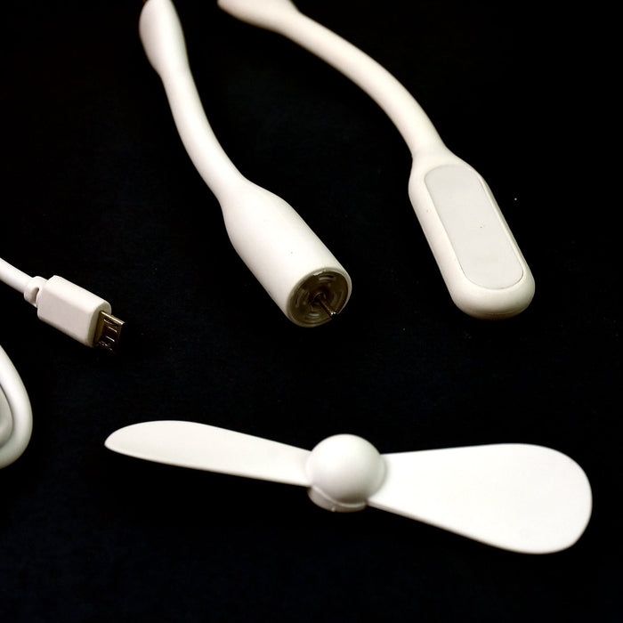 Portable Mini USB Fan, USB Light & Micro USB Cable (3 Pcs Set) by Your Brand