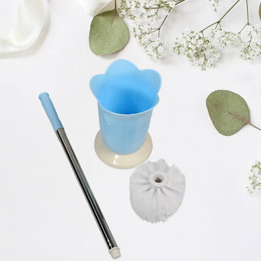 Toilet Plastic Brush with Holder Stand Western and Indian Toilet Bathroom Cleaning by Your Brand