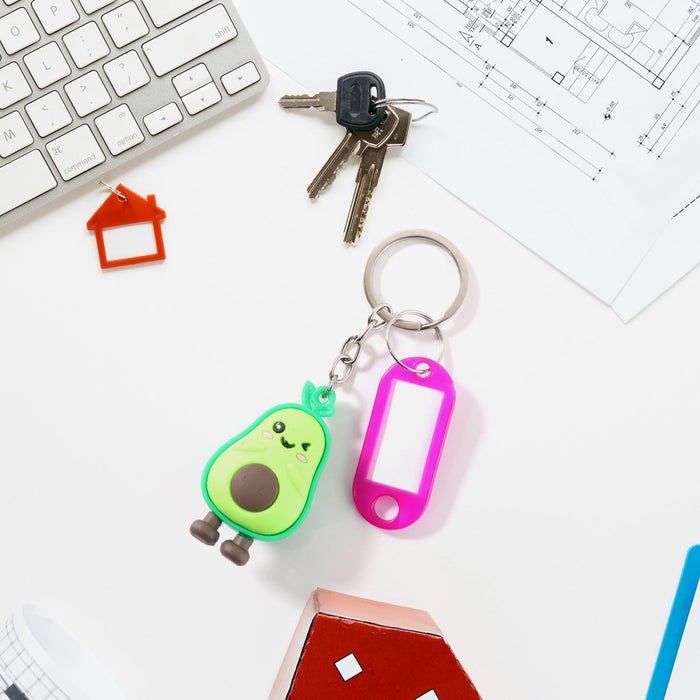 Cute Cartoon Character Keychain with Label Tag Holder (1 Pc) by Your Brand