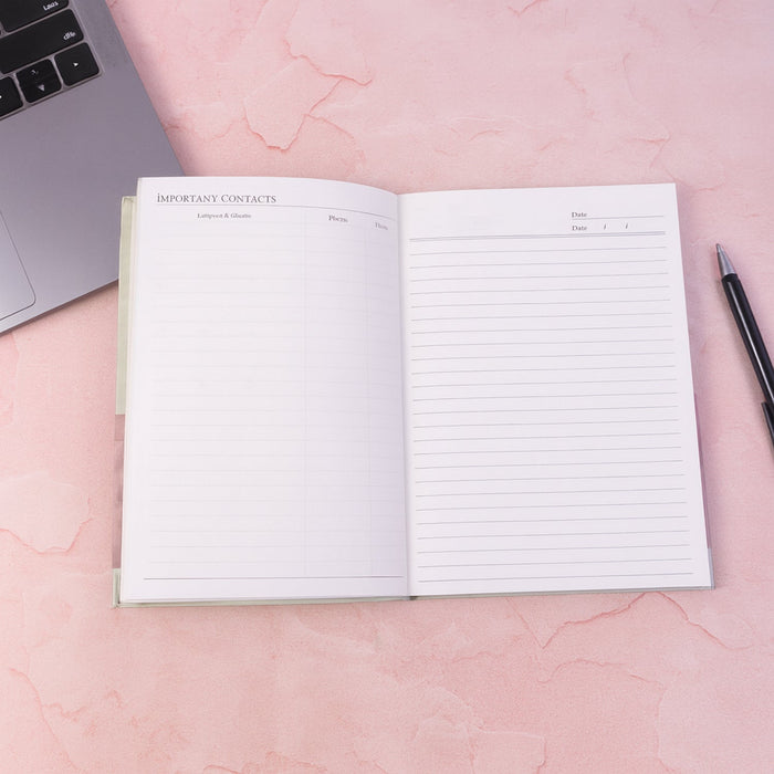 Hardbound Diary & Notebook (1 Pc / 100 Pages / 240x180mm) by Your Brand