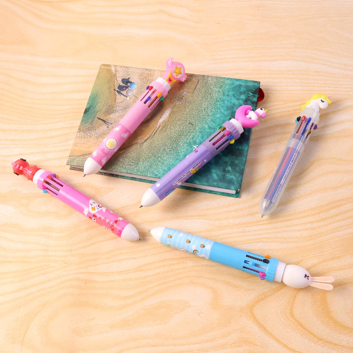 Cute Character Design 10-in-1 Multicolor Ball Pen (1 Pc) by Your Brand