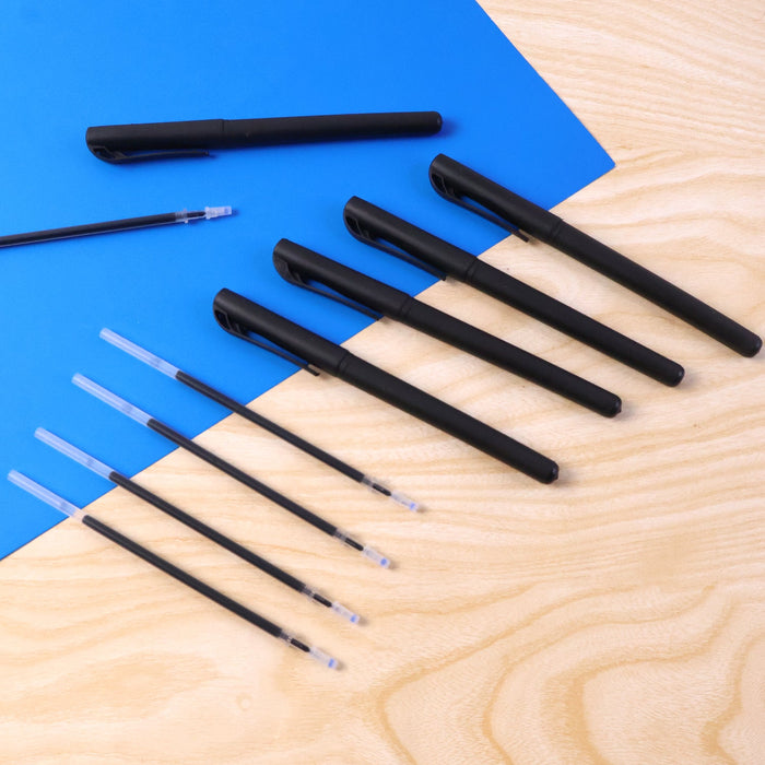 Refillable Black Marker Pen with Extra Ink Refills 20 pieces (1 Set) by Your Brand