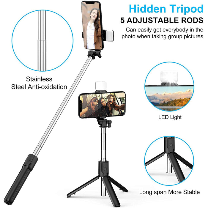 3 in 1 Wired Selfie Stick with Extendable Handle (70 Cm Long) by Your Brand