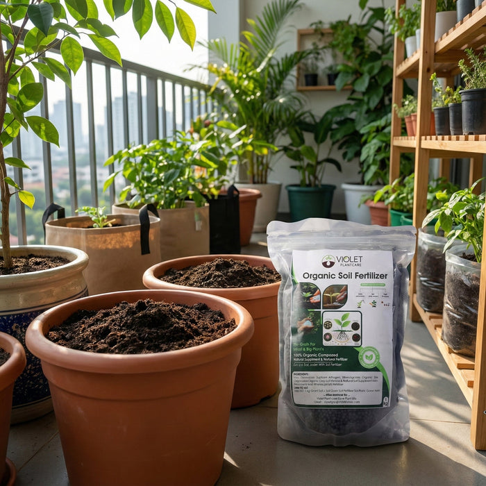 Black Organic Soil Fertilizer for Home Gardening (1 Pc, 1 Kg) by Your Brand
