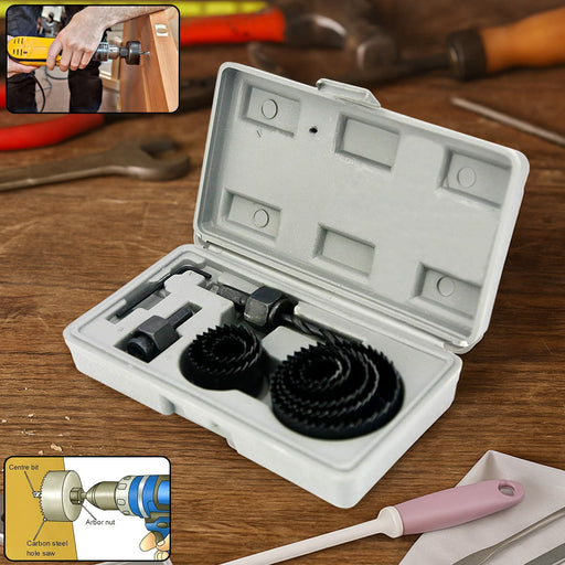 Wood Hole Saw Cutting Set (11 pcs, 19-64mm, Multicolour) by Your Brand