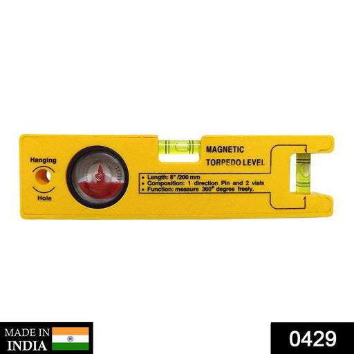 8-inch Magnetic Torpedo Level with 1 Direction Pin, 2 Vials and 360 Degree View by Your Brand