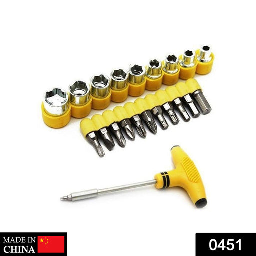 21 pcs T shape screwdriver set Batch Head Ratchet Pawl Socket Spanner hand tools by Your Brand