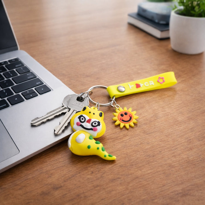 Cute Cartoon Dinosaur Style Keychain with Strap and Decorative Charm (1 Pc) by Your Brand
